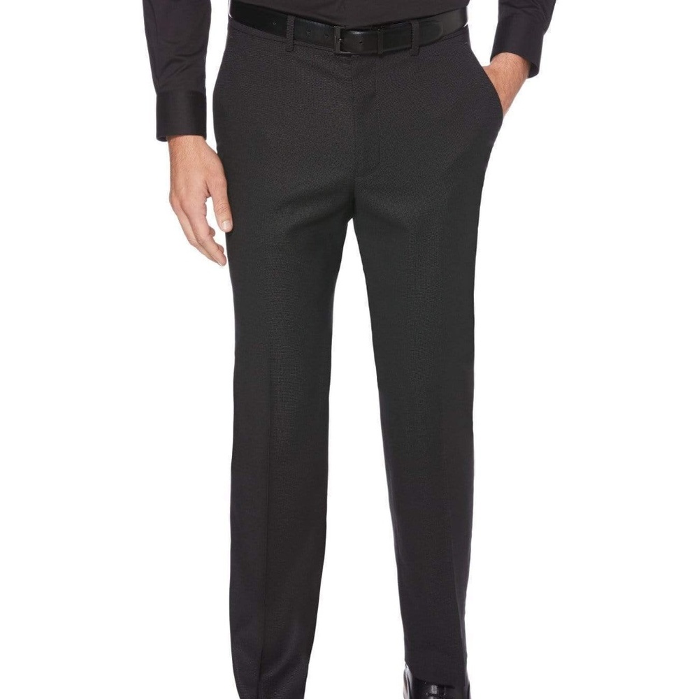 Perry Ellis Mens Classic-Fit Non-Iron Pants Black